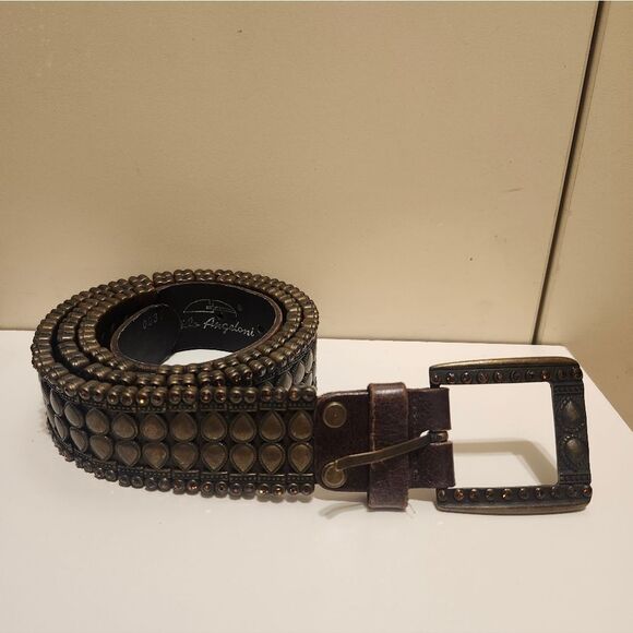 New,Never Worn Guido Angeloni Brass/ Leather w/Swarovski Crystals Belt Sz.L $200 main image 6